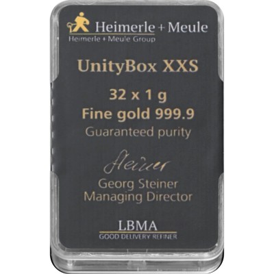 Heimerle + Meule Unity Box - 32 x 1g - aukso investicinis luitas