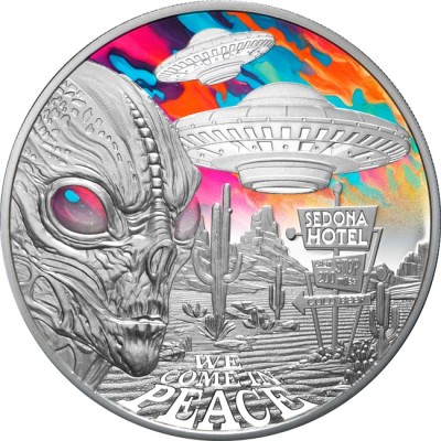 Susitikimai su ateiviais - 1 oz sidabro kolekcinė moneta