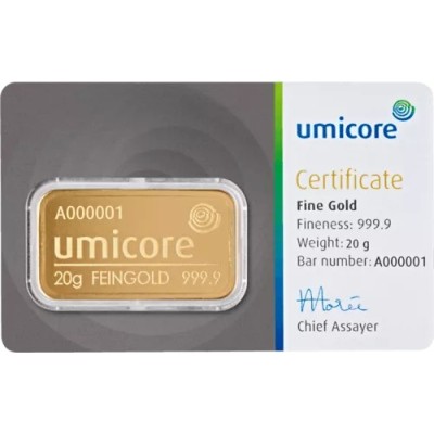 Umicore - 20g - investicinis aukso luitas