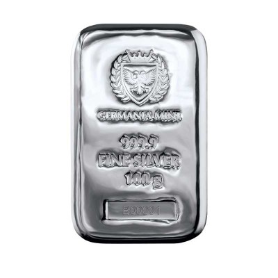 Germania Mint - 100 g - sidabro investicinis luitas