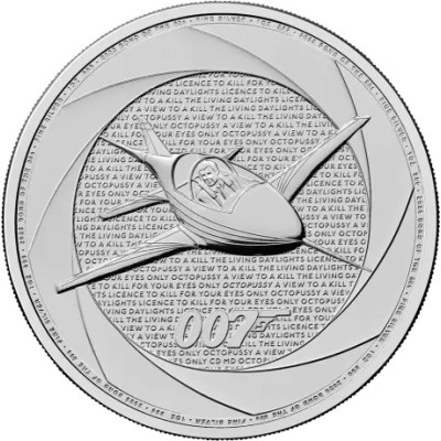 Šeši 007 dešimtmečiai (80-ieji) - Džeimsas Bondas - 1 Oz - sidabro investicinė moneta