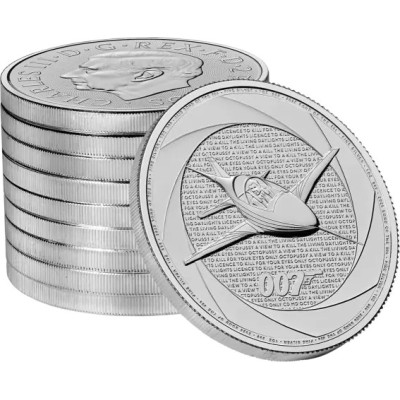 Šeši 007 dešimtmečiai (80-ieji) - Džeimsas Bondas - 1 Oz - sidabro investicinė moneta