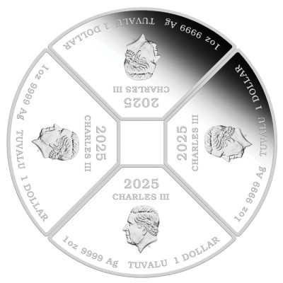 Mėnulio gyvatės kvadrantas - 4 oz - kolekcinė sidabro moneta
