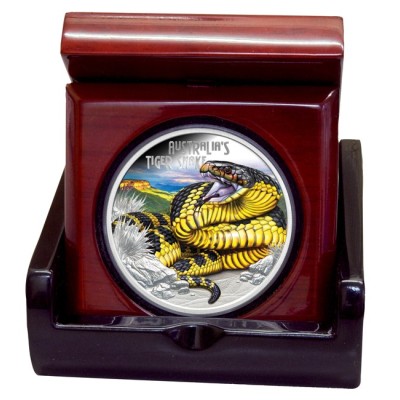 Australijos tigrinė gyvatė - 1 oz sidabro kolekcinė moneta