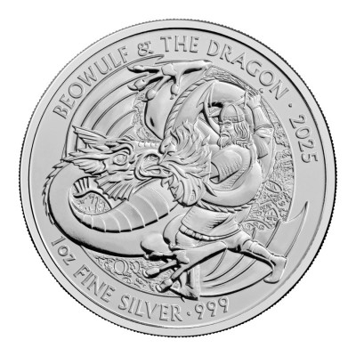Mitai ir legendos - Beovulfas ir drakonas - 1 Oz - sidabro investicinė moneta