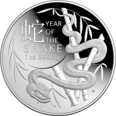 Gyvatės metai - 1 oz - kolekcinė sidabro moneta