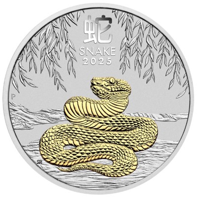 Australijos Mėnulio gyvatė - 1 oz - sidabrinė kolekcinė moneta (pristatymas 11.5.2025)