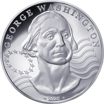 Džordžas Vašingtonas - 2 oz - Sidabrinė kolekcinė moneta (pristatymas 15.5.2025)