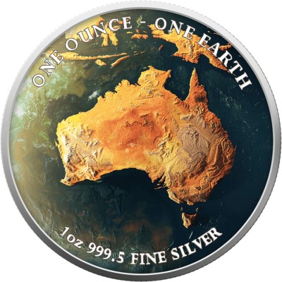Žemė - 1 oz - Australija - Kolekcinė sidabro moneta