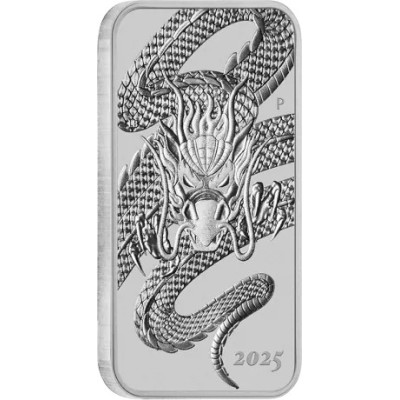 Drakonas stačiakampio formos (2025) - 1 Oz - Sidabrinė investicinė moneta