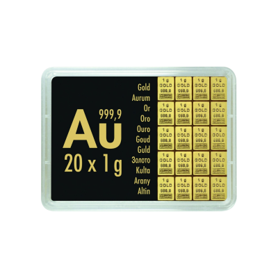 Aukso luitas Valcambi 20x1 g - investicinis aukso luitas