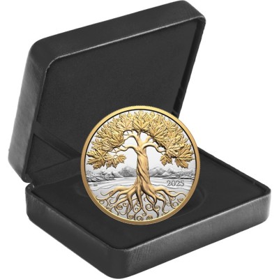 Klevų gyvybės medis - 5 oz - kolekcinė sidabrinė moneta