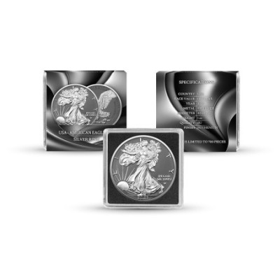 Amerikos erelis, sidabrinis žiedas - 1 oz - Kolekcinė sidabro moneta
