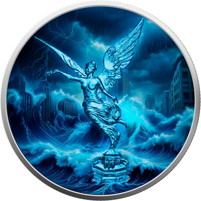 Meksika Libertad - Gamtos jėgos - Vanduo - 1 oz - Sidabrinė kolekcinė moneta