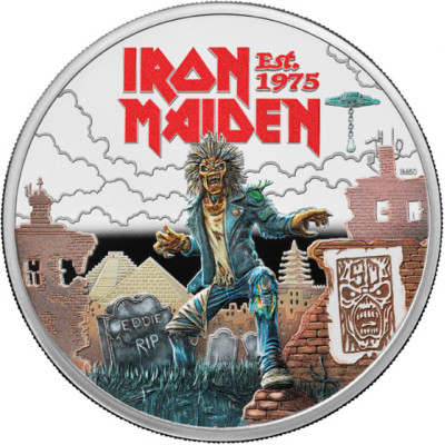 Iron Maiden - R.I.P Eddie - 1 Oz - Sidabrinė kolekcinė moneta (pristatymas 28.8.2025)
