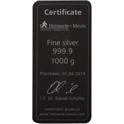 Heimerle + Meule - 1 KG - sidabro investicinis luitas