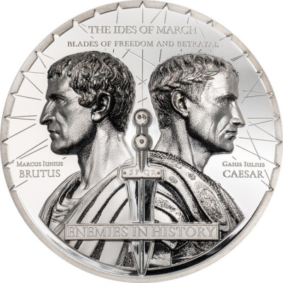 Brutas prieš Cezarį (2025 m.) - 2 oz - kolekcinė sidabrinė moneta (pristatymas 5.10.2025)