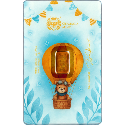 Germania Mint - Vaiko gimimas (berniukas) - 1g - auksinis dovanų luitas