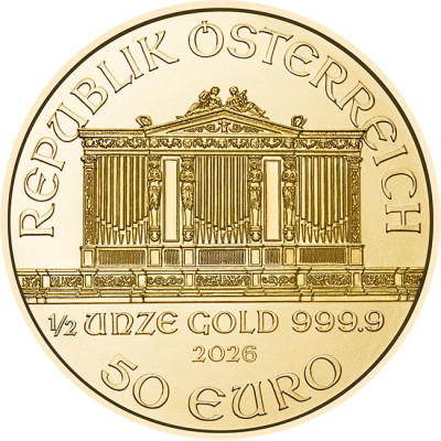 Wiener Philharmoniker (2026) - 1/2 Oz - auksinė investicinė moneta