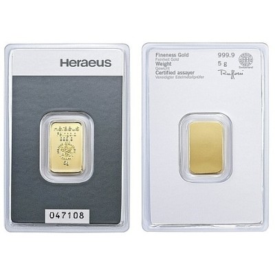 Heraeus 5g - Investiční zlatý slitek