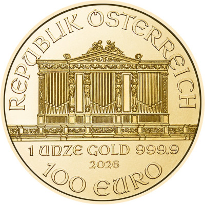 Wiener Philharmoniker (EUR vyresni metai) - 1 Oz - auksinė investicinė moneta