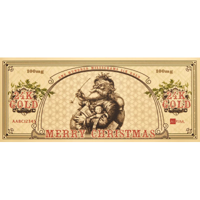 Santa Bucks Aurum - 24k aukso banknotas