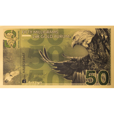 Baltasis Erelis Aurum - 24k aukso banknotas (50mg)