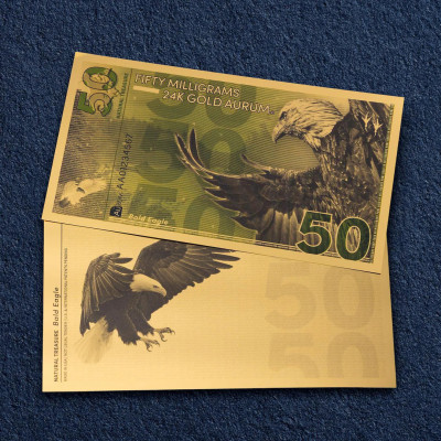 Baltasis Erelis Aurum - 24k aukso banknotas (50mg)