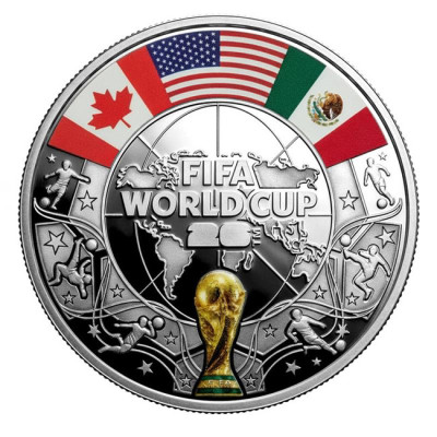 FIFA futbolo čempionatas 2026 - 20g - Sidabrinė kolekcinė...