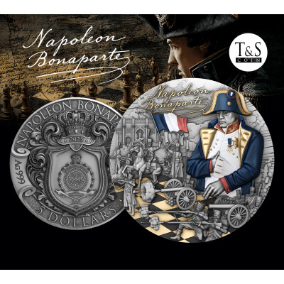 Napoleonas Bonapartas - 2 oz - Sidabrinė kolekcinė moneta